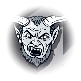 Platinfarbener Krampuskopf – Symbol für das Platin-Sponsorpaket