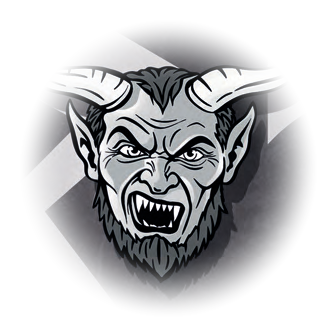 Silberfarbener Krampuskopf – Symbol für das Silber-Sponsorpaket